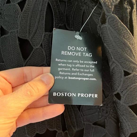 NWT Boston Proper Black Lace Dress - Picture 3 of 6